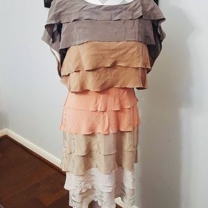 BCBGMaxazria Silk Feeling Tiered Dress